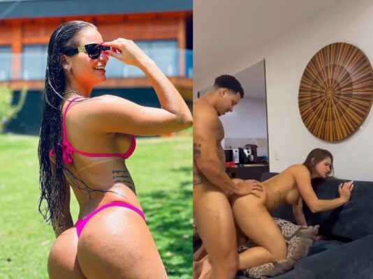 Cíntia Colombino dando a buceta de quatro no sofá