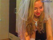 Noiva exitada antes do casamento gozando na webcam