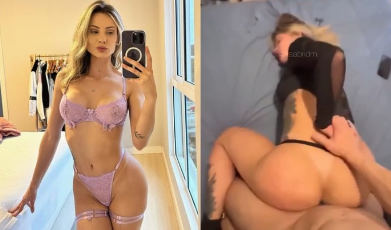 Sabrina de Martine dando a buceta rosinha linda de quatro